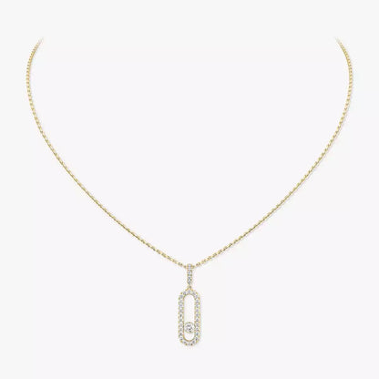 [Super Jewellery]Move Uno Diamond Necklace in Rose Gold