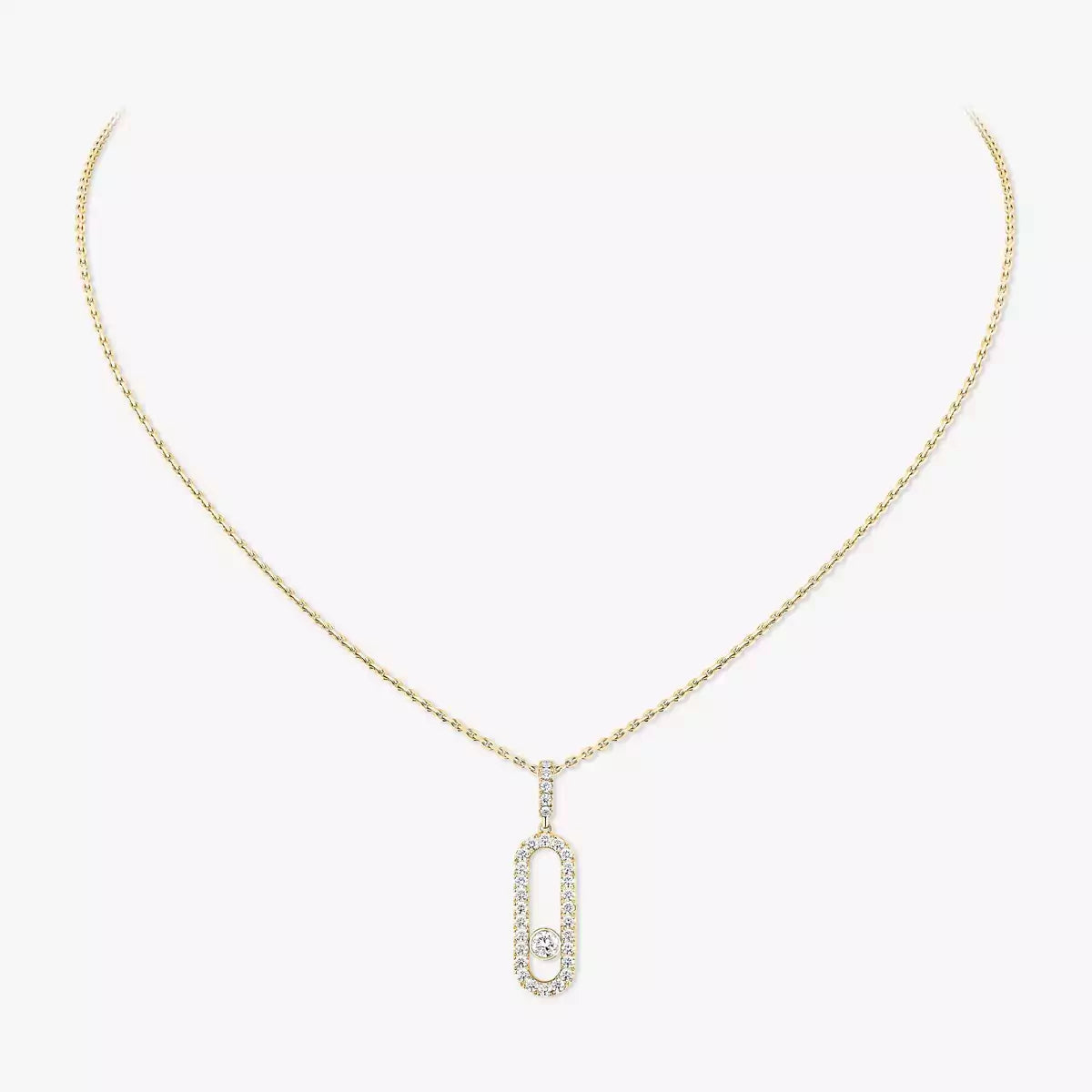 [Super CiCi]Move Uno Diamond Necklace in Rose Gold