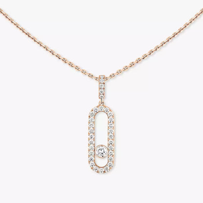 [Super Jewellery]Move Uno Diamond Necklace in Rose Gold