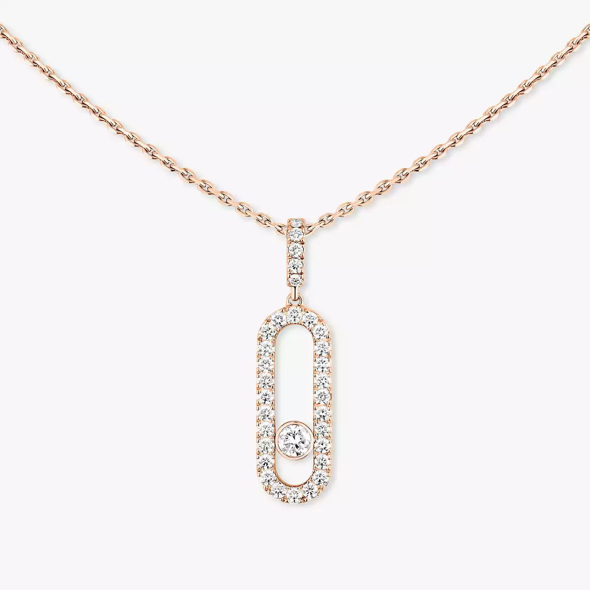 [Super CiCi]Move Uno Diamond Necklace in Rose Gold