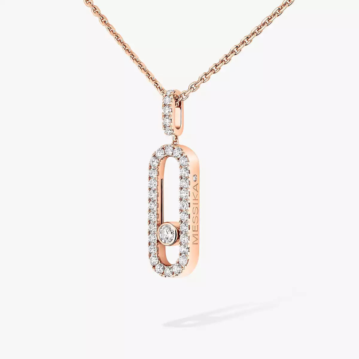 [Super CiCi]Move Uno Diamond Necklace in Rose Gold
