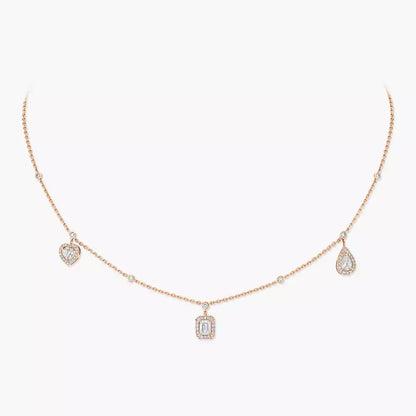 [Super Jewellery]My Twin Diamond Necklace in Silver