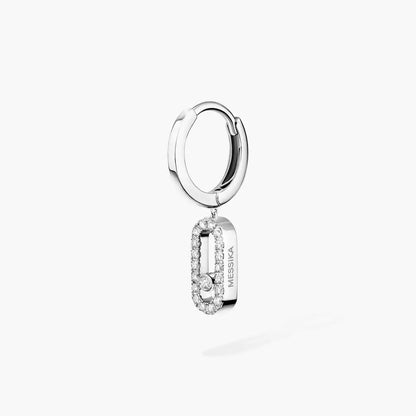 [Super Jewellery]Move Uno Single Diamond Hoop Earring