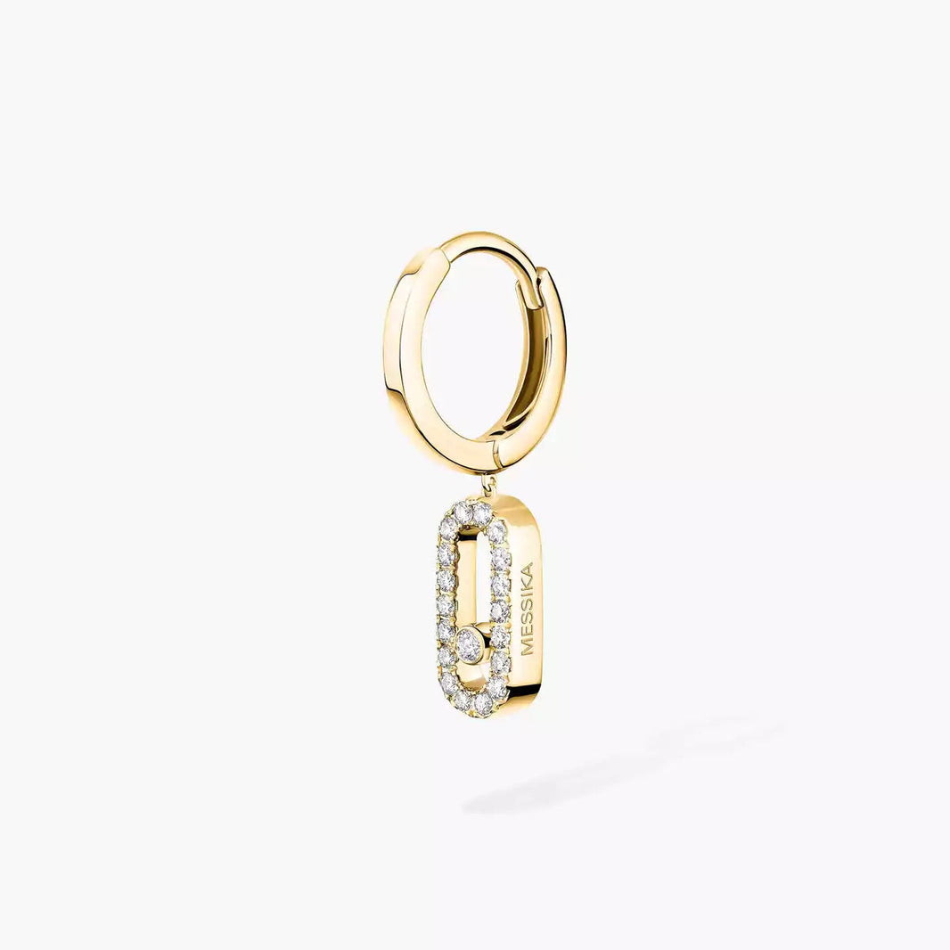 [Super Jewellery]Move Uno Single Diamond Hoop Earring