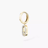 [Super Jewellery]Move Uno Single Diamond Hoop Earring