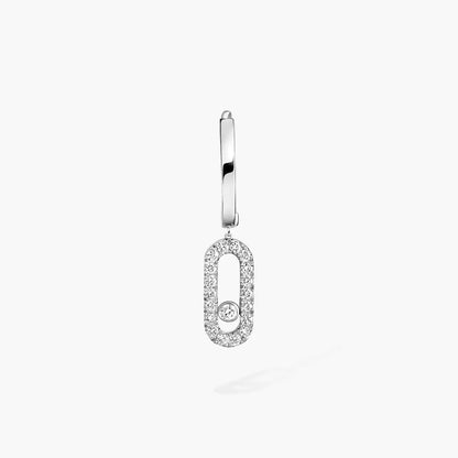 [Super Jewellery]Move Uno Single Diamond Hoop Earring