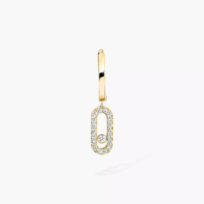 [Super Jewellery]Move Uno Single Diamond Hoop Earring