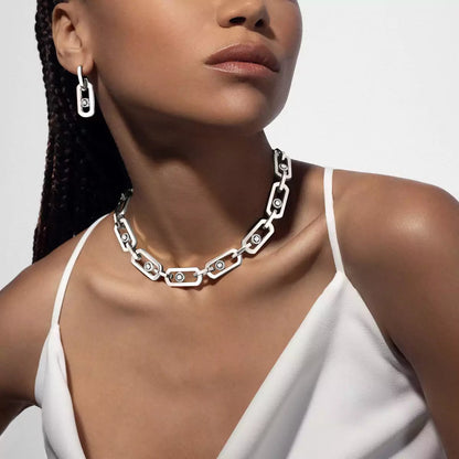 [Super Jewellery] So Move XL Diamond Hoop Earring
