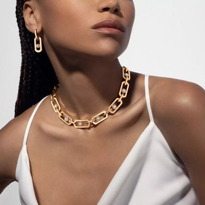 [Super Jewellery]So Move XL Diamond Pendant Earrings