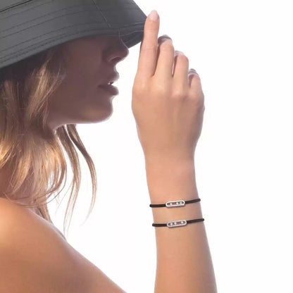 [Super Jewellery]Messika Care(s) pink cord pavé bracelet