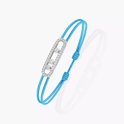 [Super Jewellery]Messika Care(s) pink cord pavé bracelet