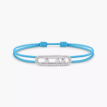 [Super Jewellery]Messika Care(s) pink cord pavé bracelet