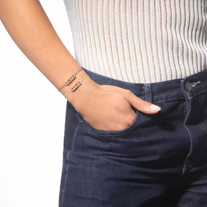[Super Jewellery]Messika Care(s) pink cord pavé bracelet