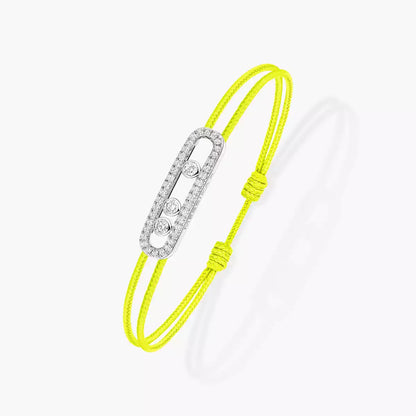 [Super Jewellery]Messika Care(s) pink cord pavé bracelet