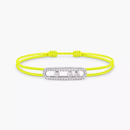 [Super Jewellery]Messika Care(s) pink cord pavé bracelet