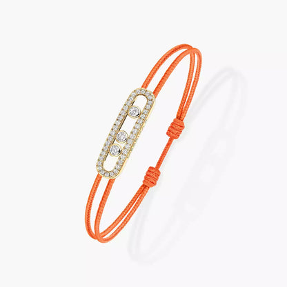 [Super Jewellery]Messika Care(s) pink cord pavé bracelet