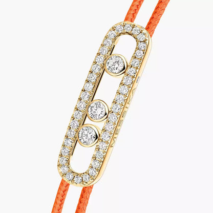 [Super Jewellery]Messika Care(s) pink cord pavé bracelet