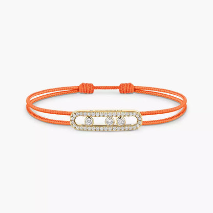 [Super Jewellery]Messika Care(s) pink cord pavé bracelet