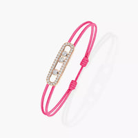 [Super Jewellery]Messika Care(s) pink cord pavé bracelet