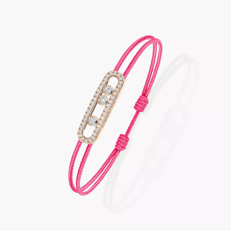 [Super Jewellery]Messika Care(s) pink cord pavé bracelet