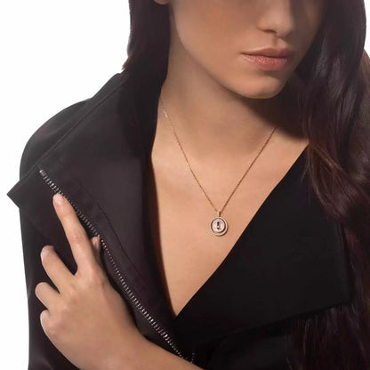 [Super Jewellery]Lucky Move Diamond Necklace in Rose Gold and White Mother-of-Pearl