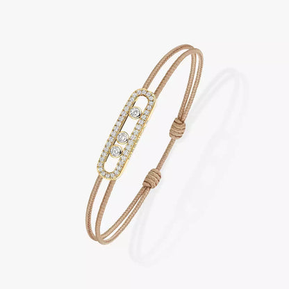 [Super Jewellery]Messika Care(s) pink cord pavé bracelet