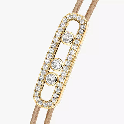 [Super Jewellery]Messika Care(s) pink cord pavé bracelet