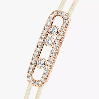 [Super Jewellery]Messika Care(s) pink cord pavé bracelet