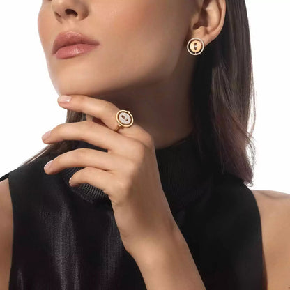 [Super Jewellery]Lucky Move Diamond Earrings