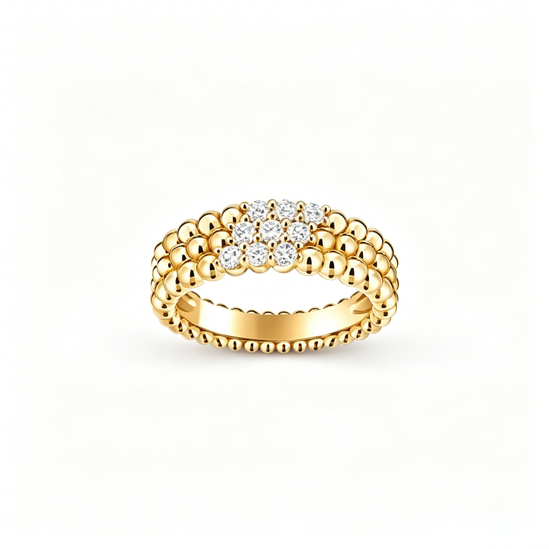 [Super CiCi] DREIREIHIGER DIAMANT-RING