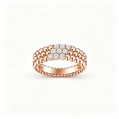 [Super Jewellery] THREE-ROW DIAMOND RING