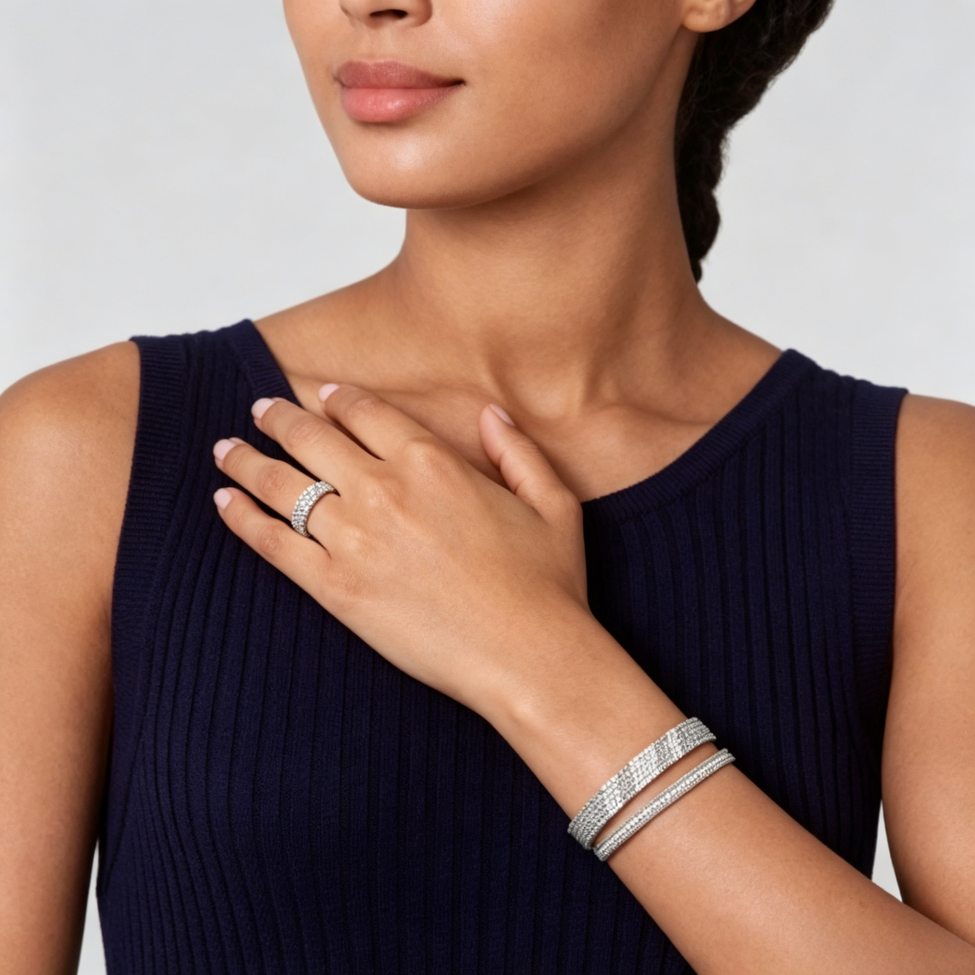 [Super CiCi] DREIREIHIGER DIAMANT-RING