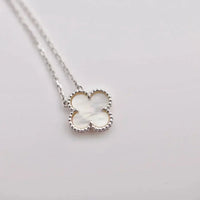 [Super Jewellery]CLOVER  15MM WHITE MOTHER-OF-PEARL SILVER