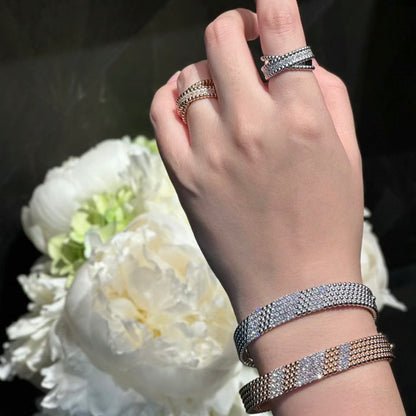 [Super Jewellery]  FIVE-ROW DIAMOND BRACELET
