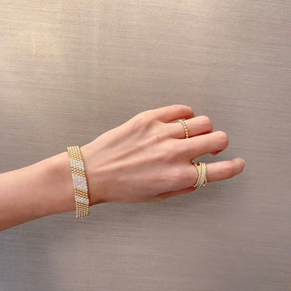 [Super Jewellery]  FIVE-ROW DIAMOND BRACELET