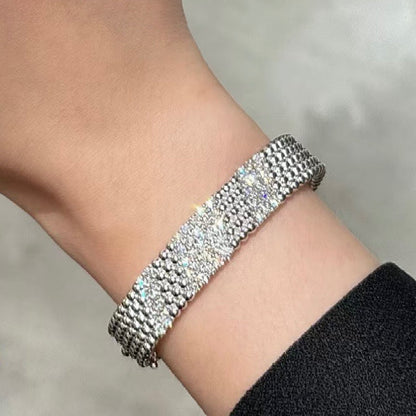 [Super Jewellery]  FIVE-ROW DIAMOND BRACELET