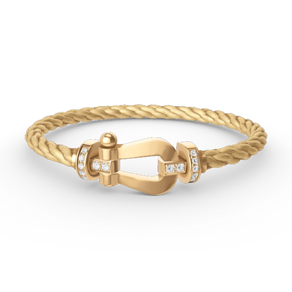 [Super Jewellery]FORCE LARGE HORSESHOE HALF DIAMOND BRACELET GOLD