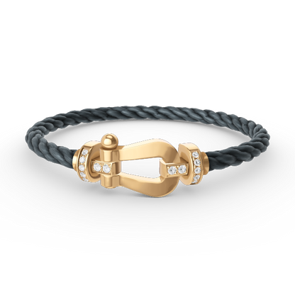 [Super Jewellery]FORCE LARGE HORSESHOE HALF DIAMOND BRACELET GOLD
