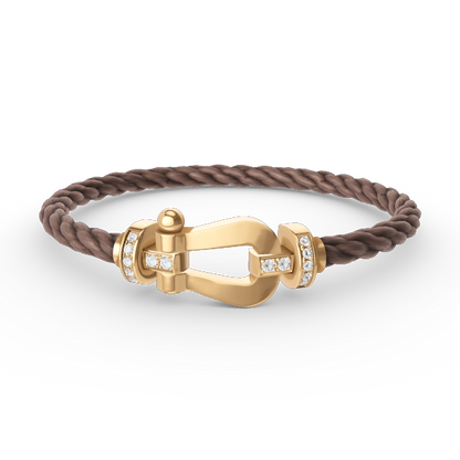 [Super Jewellery]FORCE LARGE HORSESHOE HALF DIAMOND BRACELET GOLD