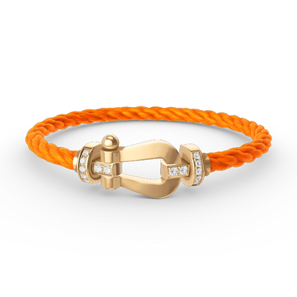 [Super Jewellery]FORCE LARGE HORSESHOE HALF DIAMOND BRACELET GOLD