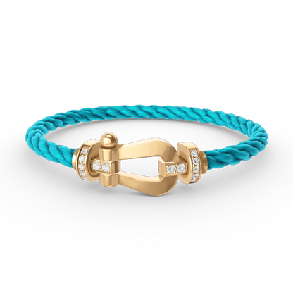[Super Jewellery]FORCE LARGE HORSESHOE HALF DIAMOND BRACELET GOLD