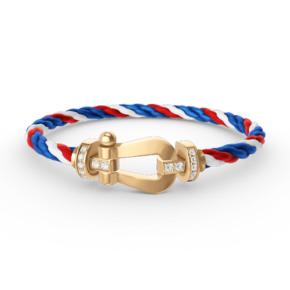 [Super Jewellery]FORCE LARGE HORSESHOE HALF DIAMOND BRACELET GOLD
