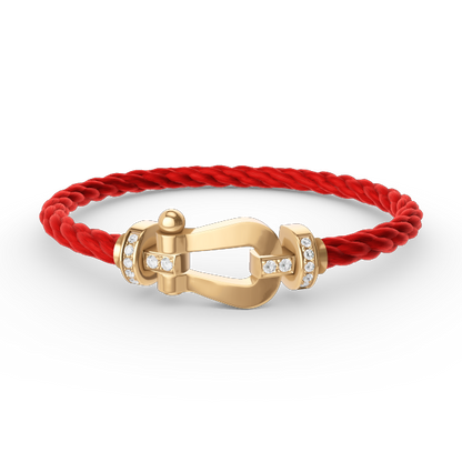 [Super Jewellery]FORCE LARGE HORSESHOE HALF DIAMOND BRACELET GOLD