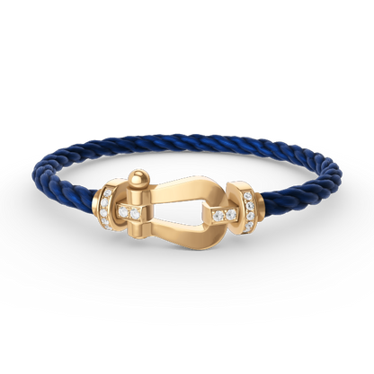 [Super Jewellery]FORCE LARGE HORSESHOE HALF DIAMOND BRACELET GOLD
