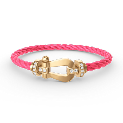 [Super Jewellery]FORCE LARGE HORSESHOE HALF DIAMOND BRACELET GOLD