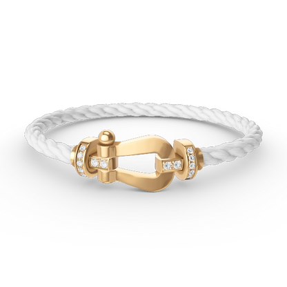 [Super Jewellery]FORCE LARGE HORSESHOE HALF DIAMOND BRACELET GOLD