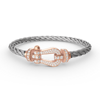 [Super Jewellery]FORCE LARGE HORSESHOE FULL DIAMOND BRACELET ROSE GOLD
