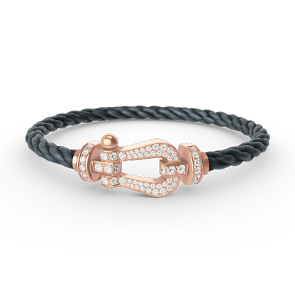 [Super Jewellery]FORCE LARGE HORSESHOE FULL DIAMOND BRACELET ROSE GOLD