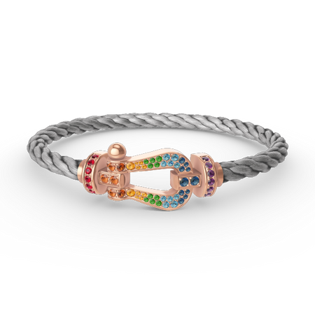 [Super Jewellery]FORCE LARGE HORSESHOE  COLORED DIAMOND BRACELET ROSE GOLD