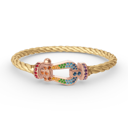 [Super Jewellery]FORCE LARGE HORSESHOE  COLORED DIAMOND BRACELET ROSE GOLD